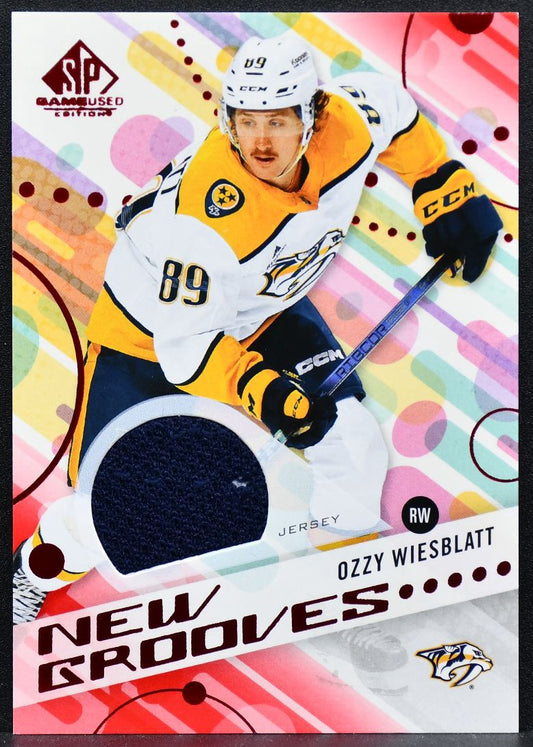 2025-26 SP Game Used New Grooves Red Jersey Ozzy Wiesblatt NG-16 RC Jersey 0183