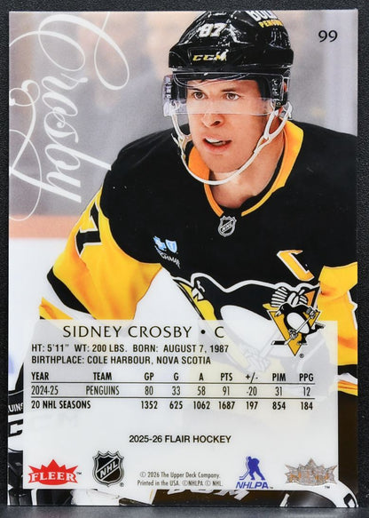 2025-26 Flair Sidney Crosby 99 Pittsburgh Penguins 5442