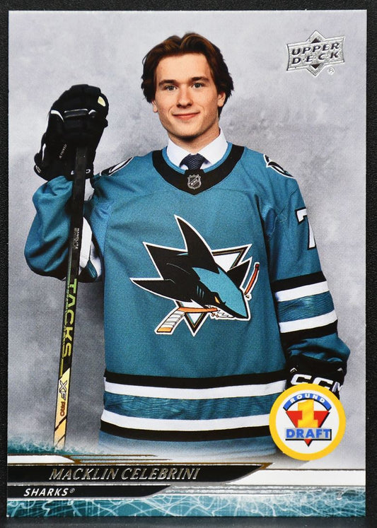 24-25 UD Extended Series Round 1 Draft Macklin Celebrini 743 San Jose Sharks RC 5531