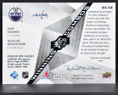2008-09 SPx Winning Combos Sam Gagner/Nicklas Backstrom Jersey 1595