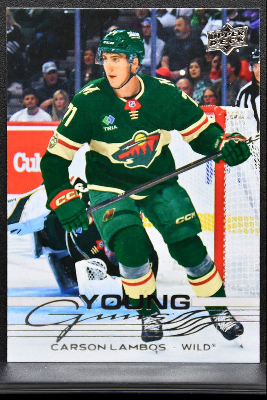2025-26 Upper Deck Extended Series Young Guns Carson Lambos 729 Wild RC 8662