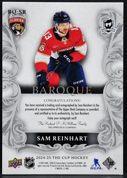 2024-25 UD The Cup Baroque Sam Reinhart BQ-SR Florida Panthers Auto 44 /99