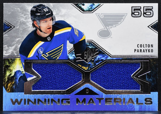 2021-22 SPx Winning Materials Colton Parayko WM-CP St. Louis Blues Jersey 3383