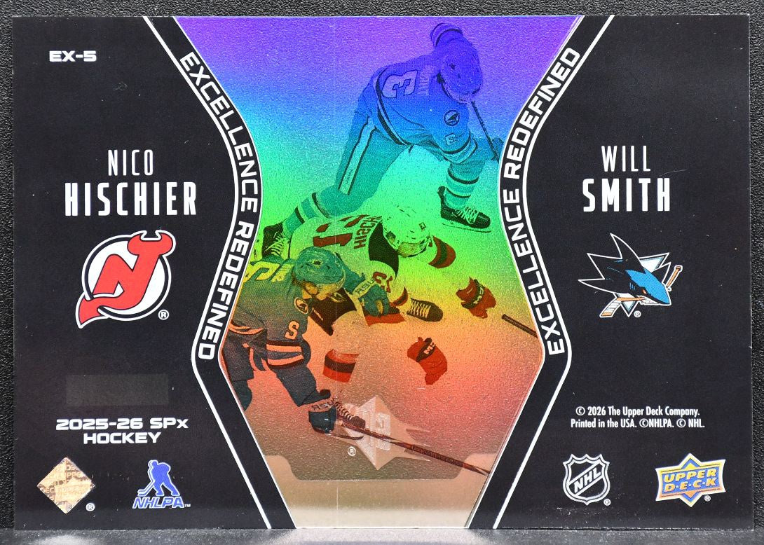 2025-26 SPx Excellence Redefined Nico Hischier / Will Smith Devils / Sharks 6651