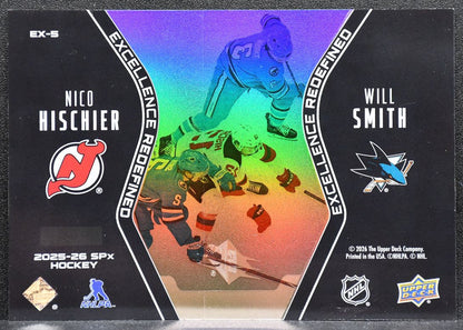 2025-26 SPx Excellence Redefined Nico Hischier / Will Smith Devils / Sharks 6651