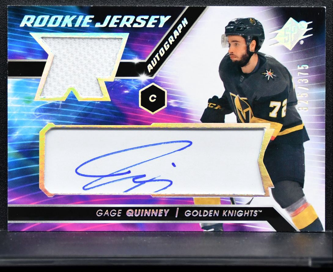 2020-21 SPx Rookie Jersey Auto Gage Quinney Auto 325/375 Jersey 0147