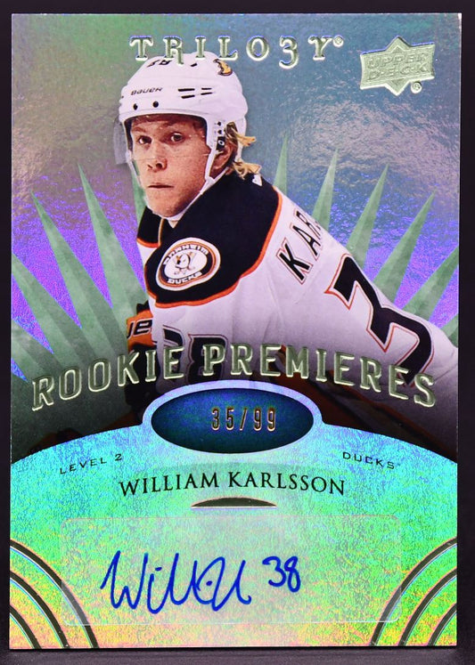 2014-15 UD Trilogy Rookie Premiers William Karlsson 155 RC Auto 35/99
