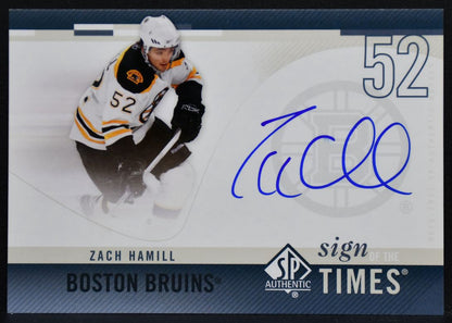 2010-11 SP Authentic Sign of the Times Zach Hamill SOT-ZH Bruins Auto 9574