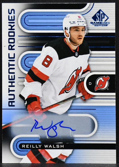 2022-23 SP Game Used Authentic Rookies Blue Auto Reilly Walsh 183 RC Auto