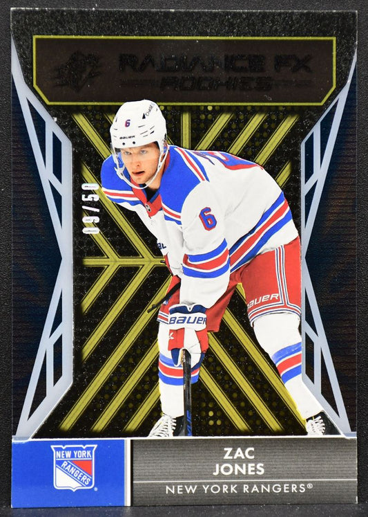 2021-22 SPx Radiance F/X Rookies Gold Zac Jones RFX-59 New York Rangers RC 09/50 2172