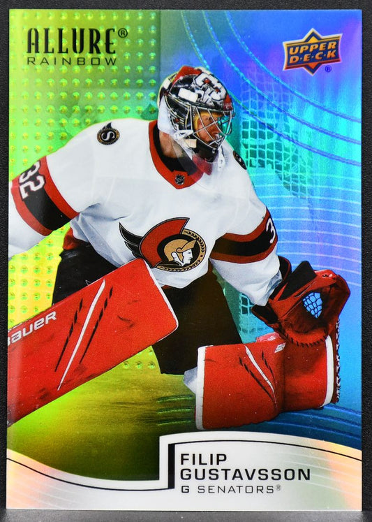 2021-22 Upper Deck Allure Rainbow Green-Blue Filip Gustavsson RC 113/299 1289