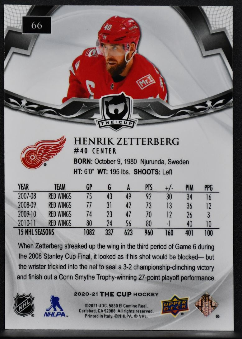 2020-21 Upper Deck The Cup Henrik Zetterberg 66 Detroit Red Wings 126 /249 6385