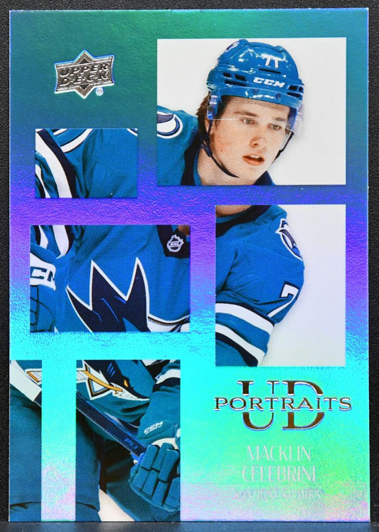 2024-25 Upper Deck Series 2 UD Portraits Macklin Celebrini P37 Sharks 5312