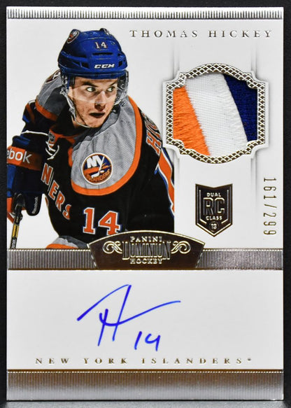 2013-14 Panini Dominion Patch Hickey 172 Islanders RC Auto 161/299 Patch 0386