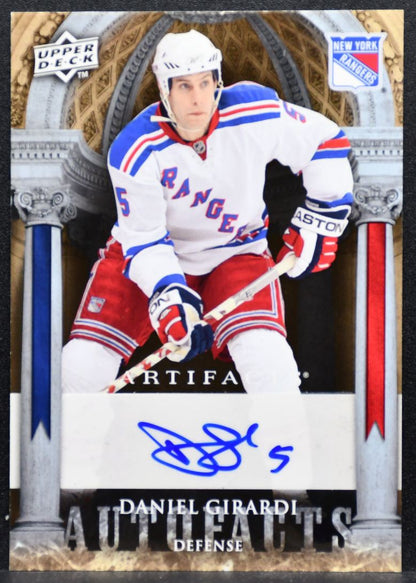 2009-10 Upper Deck Artifacts Autofacts Daniel Girardi AF-DG Rangers Auto 4064