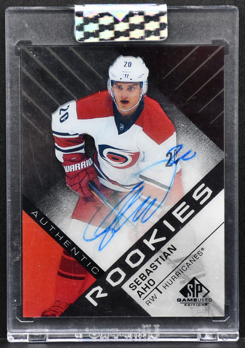 2018-19 UD Clear Cut Authentic Rookies Auto Sebastian Aho RT-SA  RC Auto