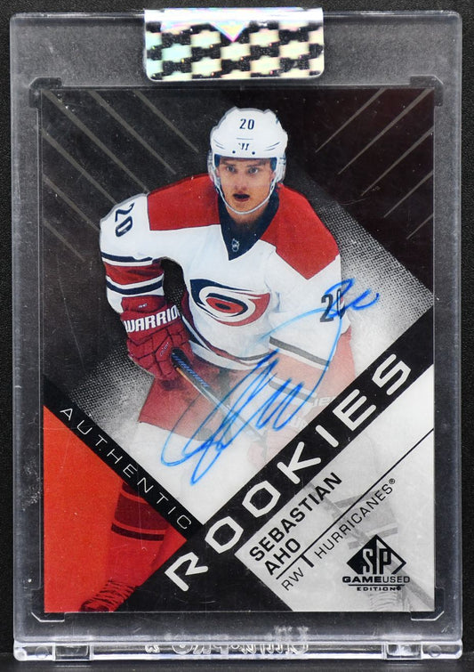 2018-19 UD Clear Cut Authentic Rookies Auto Sebastian Aho RT-SA  RC Auto