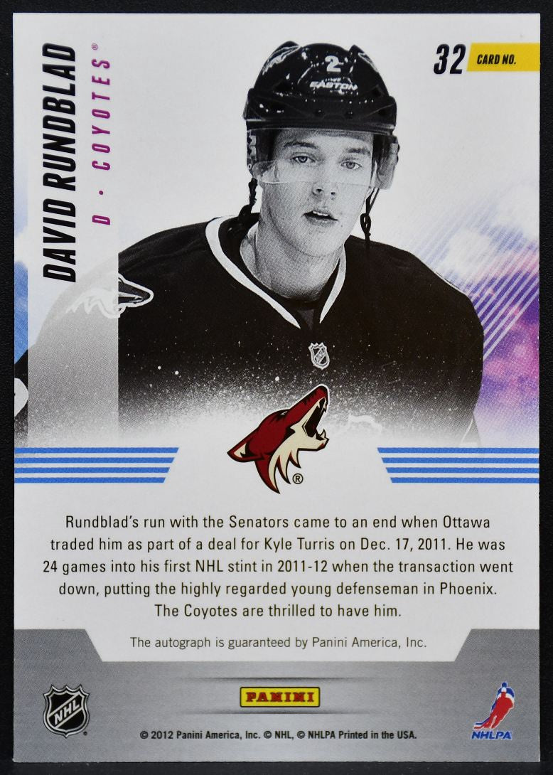 2011-12 Panini Titanium New Wave Autographs David Rundblad 32 Coyotes Auto 8805