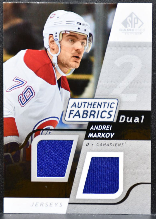 2008-09 SP Game Used Authentic Fabrics Dual Andrei Markov Canadiens Jersey 8758