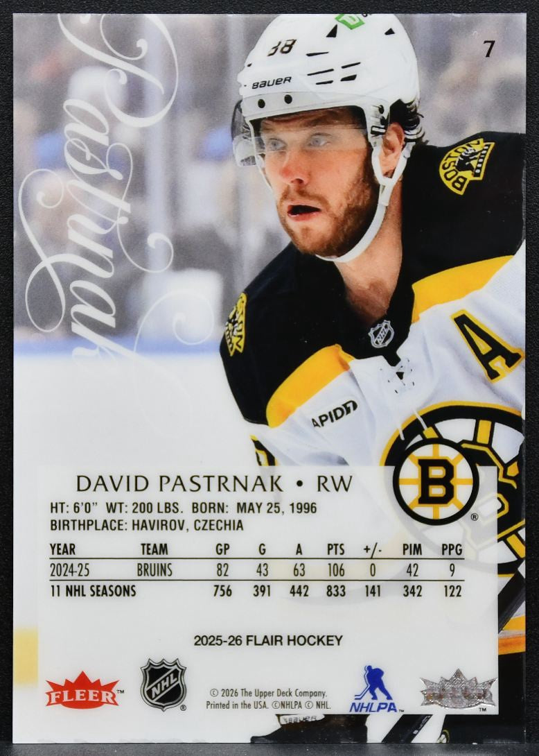 2025-26 Flair David Pastrnak 7 Boston Bruins 4261