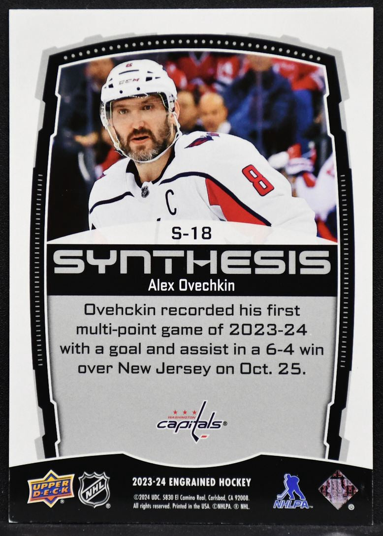 2023-24 UD Engrained Synthesis Alex Ovechkin S-18 Washington Capitals