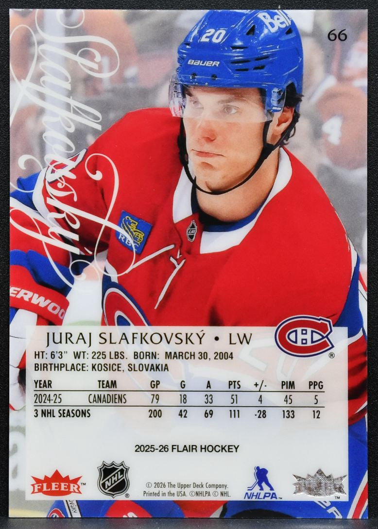 2025-26 Flair Juraj Slafkovsky 66 Montreal Canadiens 4957