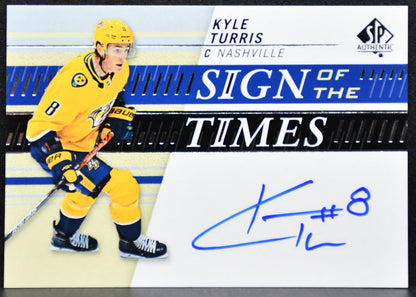 2019-20 SP Authentic Sign of the Times Kyle Turris SOTT-TU Predators Auto 3012