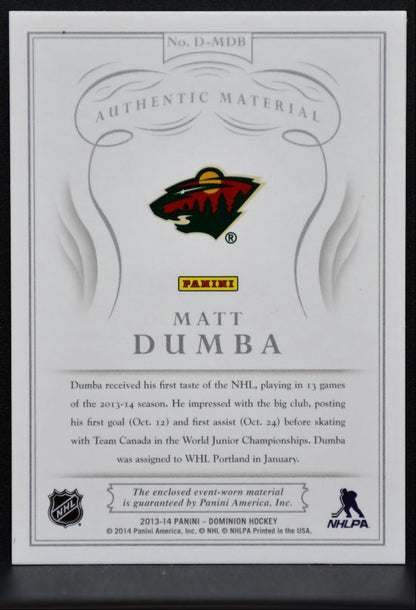 2013-14 Panini Dominion Material Matt Dumba Minnesota Wild RC 26/99 Jersey 5715