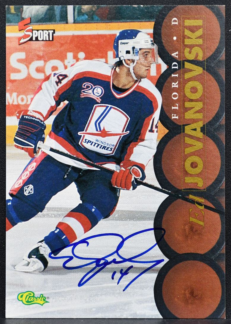 1995-96 Classic 5 Sport Autograph Ed Jovanovski Florida Panthers Auto 1417