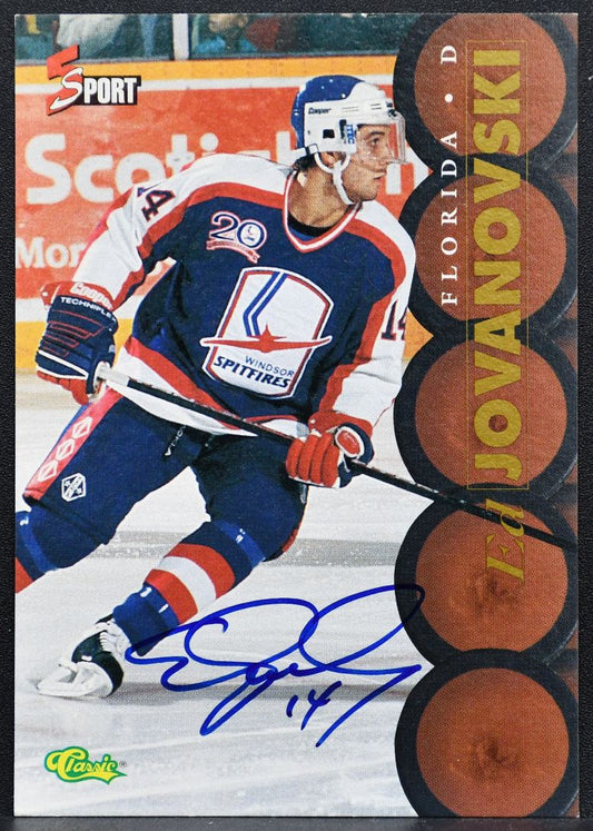 1995-96 Classic 5 Sport Autograph Ed Jovanovski Florida Panthers Auto 1417