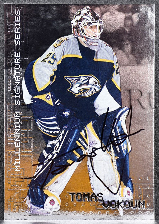 1999-100 In The Game Millennium Signature Series Tomas Vokoun 139 Auto 4839