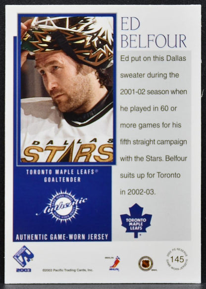 2002-03 Pacific Private Stock Reserve Ed Belfour Maple Leafs 097/865 Patch 2953