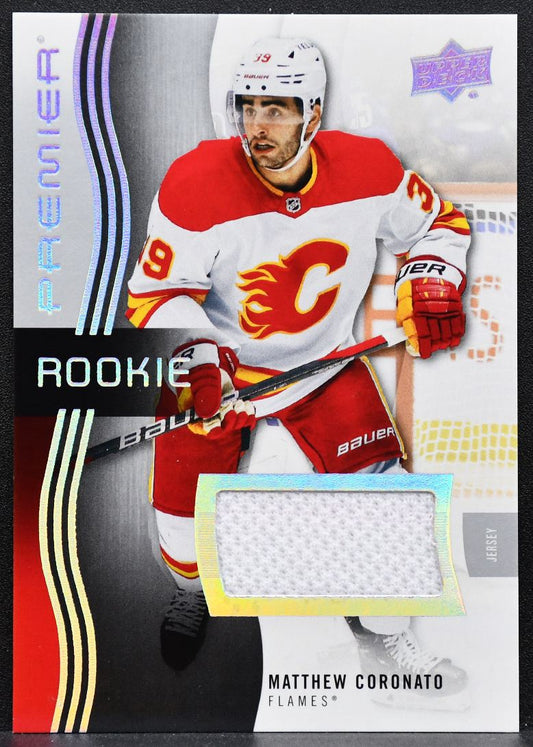 2023-24 UD Premier Rookie Jersey Matthew Coronato 111 Flames RC Jersey 6101