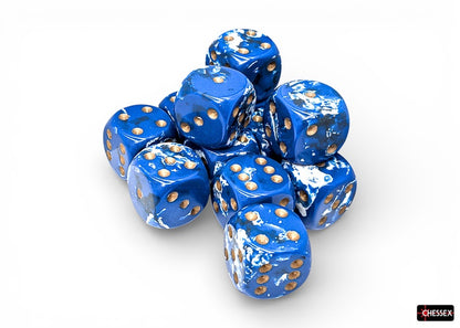 Chessex Brush™ Wavebreak™/gold 16mm Dice Block™ (24606)