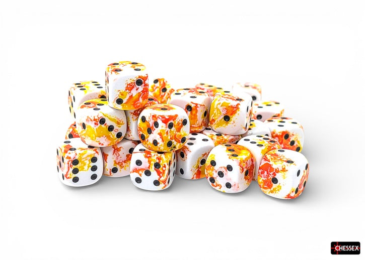 Chessex Brush™ Sunrise™/black 12mm Dice Block™ (24803)