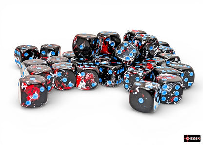 Chessex Brush™ Dark Side™/blue 12mm Dice Block™ (24808)