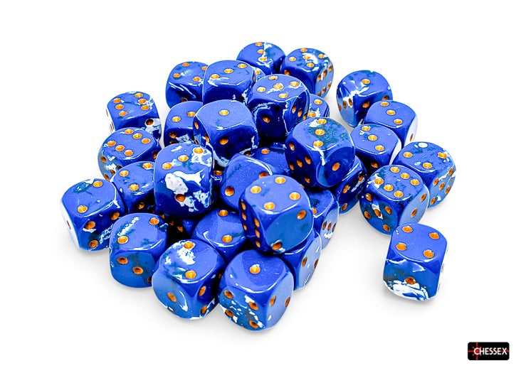 Chessex Brush™ Wavebreak™/gold 12mm Dice Block™ (24806)