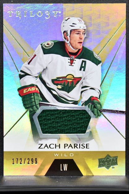 2016-17 UD Trilogy Green Foil Jersey Zach Parise 39 /299 Jersey 4030