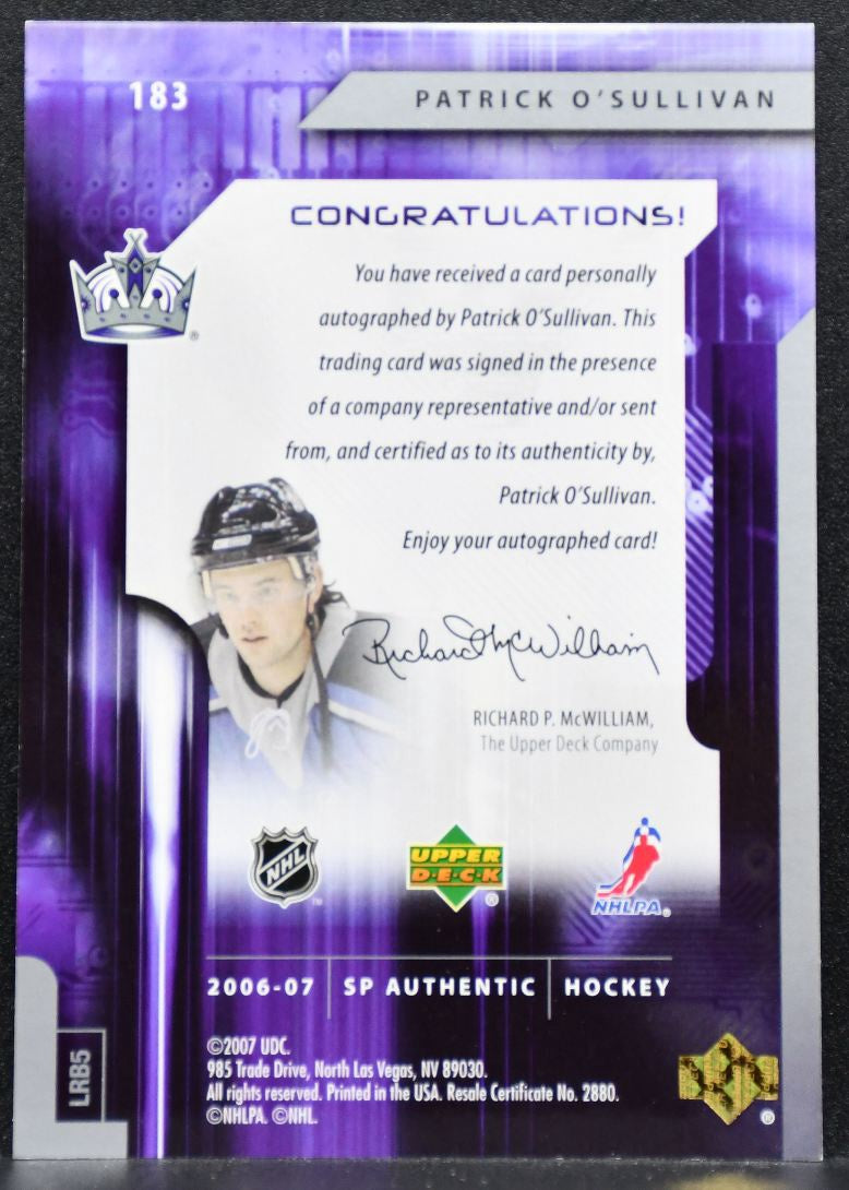 2006-07 SP Authentic Future Watch Auto Patrick O'Sullivan RC Auto 574/999 4897