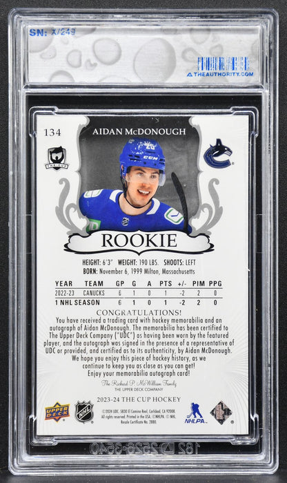2023-24 UD The Cup Base Set Rookie Auto Patch McDonough 134 RC Auto Patch 2309
