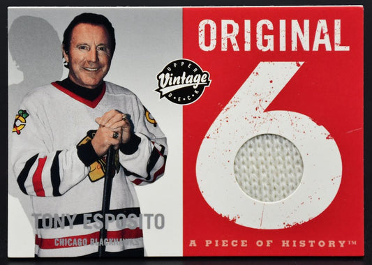 2000-01 UD Vintage Original 6 A Piece of History Tony Esposito O-TE Jersey