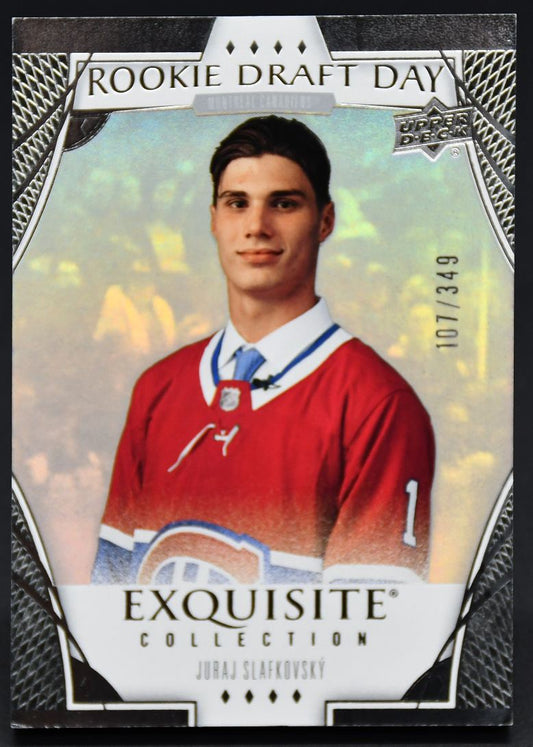 2022-23 UD Exquisite Collection Rookie Draft Day Slafkovsky RDD-JS RC 107/349