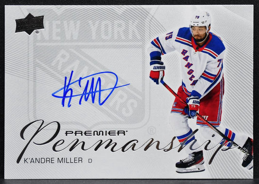 2024-25 Upper Deck Premier Penmanship K'Andre Miller PEN-KM Rangers Auto 7429
