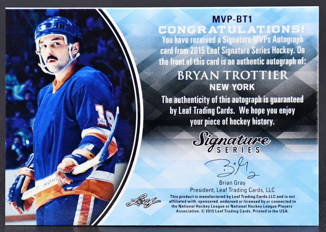 2015-16 Leaf Signature Series MVPs - Bronze Bryan Trottier MVP-BT1 Auto