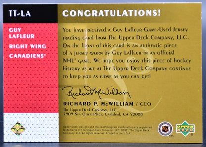 Maillot Guy Lafleur TT-LA 2001-02 UD Legends Timeless Tributes