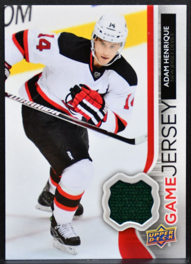 2014-15 Upper Deck Series 1 Game Jerseys Adam Henrique GJ-AH Devils Jersey 5333