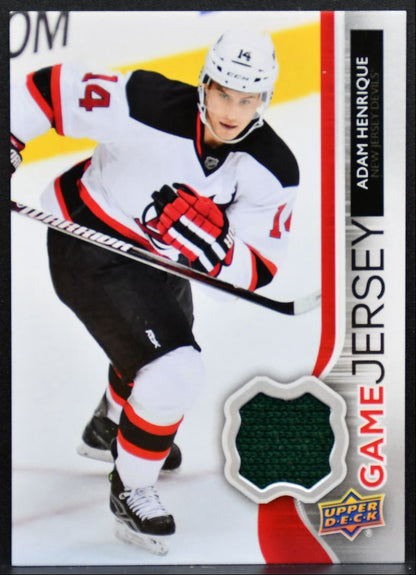 2014-15 Upper Deck Series 1 Game Jerseys Adam Henrique GJ-AH Devils Jersey 5333