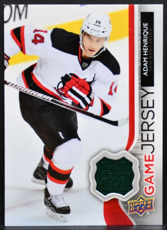 2014-15 Upper Deck Series 1 Game Jerseys Adam Henrique GJ-AH Devils Jersey 5333