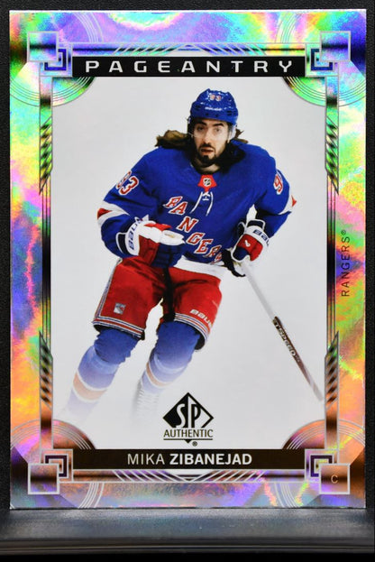 2024-25 SP Authentic Pageantry Mika Zibanejad P-10 New York Rangers 7856