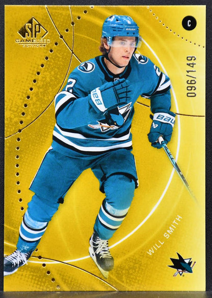 2025-26 SP Game Used Gold Will Smith 66 San Jose Sharks 096/149 6997